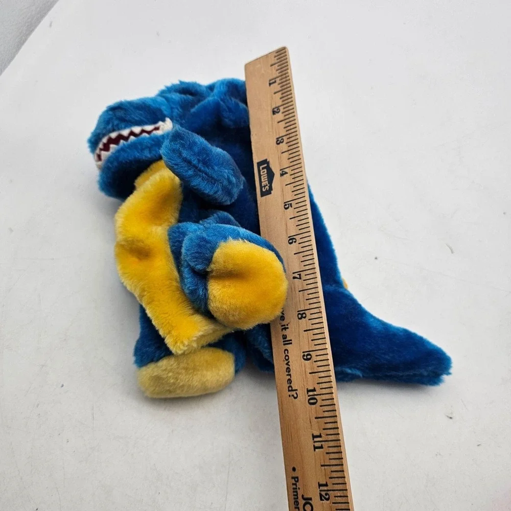 Blue Tyrannosaurus Rex Dinosaur Hand Puppet Plush Stuffed Animal Toy Small Cute